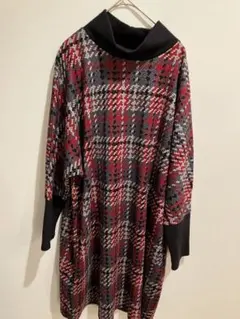 新品未使用 flare collection チェック タートルネックチュニック