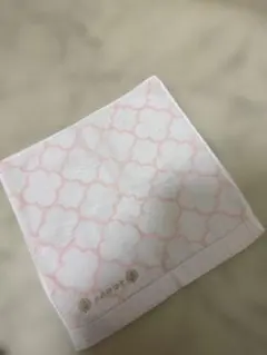 花柄刺繍タオルハンカチ ピンクのサムネイル