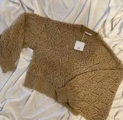 新品タグ付き！SLY スライ　モヘアニット　ベージュ　フリーサイズ　秋冬