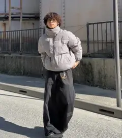 【PICSAS】オーバーサイズ ハイネック ボリューム中綿ジャケット