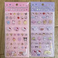 チェゴシム×サンリオキャラクターズ　タイルシール　パープル ピンク