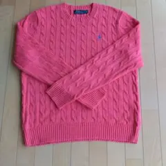 POLO RALPH LAUREN ケーブルニット ピンク Lサイズ