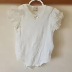 petit main プティマイン フリル袖ロンパース 80