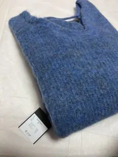 kastane カスタネ メランジVあきニットプルオーバー ブルー