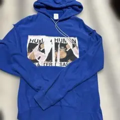 青色 グラフィックプリント パーカー サイズ1