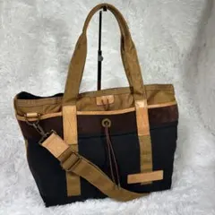 【極美品】mspc マスターピース 帆布キャンパス×レザー 2way トート 極美品】mspc マスターピース 帆布キャンパス×レザー 2way トート