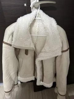 ムートンコート ショート丈 クリーム色