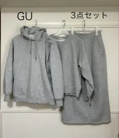 GUヘビーウェイトスウェットセットアップ 3点セットグレー