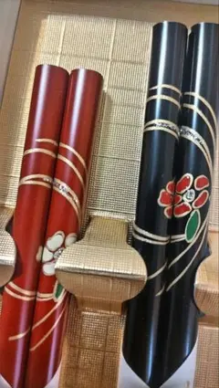 【輪島塗】夫婦箸　色入手描