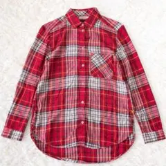 アメリカンイーグル チェックシャツ 赤 長袖 S