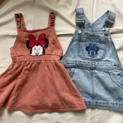 デニム ジャンパースカート　ワンピース　ミニー　80〜90 女の子