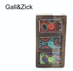 Gall&Zick 木製ミニチェスト ブラウン 色付きセラミック製引き出し装飾付