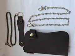 本革ウォレットヴィンテージ風 。　美新品3点セット