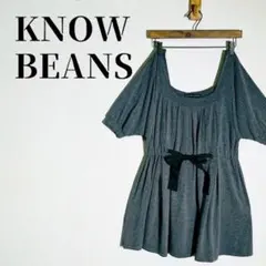 KNOW BEANS　タック入り　ウエストリボンチュニック　スクエアネック　38のサムネイル