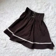 axes femme フレアスカート ひざ丈 M ダークブラウンのサムネイル