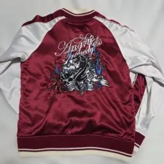 C.d.s 極上刺繍スカジャン TwoFace/薔薇/ドクロ/黒豹 ボルドー