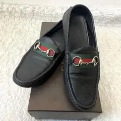 美品 GUCCIドライビングシューズ　ホースビット　シェリーライン 23.5cm