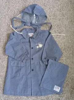 Familiar ファミリア　レインコート　９０　青　チェック