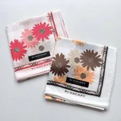BURBERRY シルク混ハンカチ 2枚セット 花柄 ドット - メルカリ