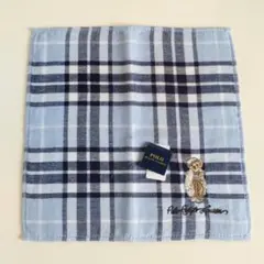 ポロラルフローレンベア刺繍タオルハンカチ【未使用】