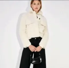 ZARA アイボリー ボアジャケット