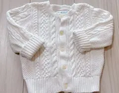 ボロラルフローレン　ホワイト ケーブル編み カーディガン　70