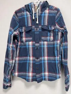 Hollister 長袖シャツ フード付き チェック柄 M