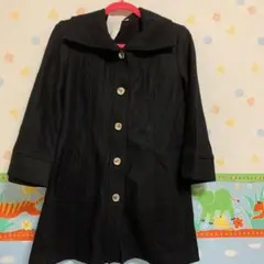 ナラカミーチェ新品タグ付き4サイズ15号ベルト付黒ウールコート大きいサイズ