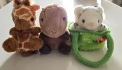 ✨アニマルぬいぐるみ 3体 CUTE、きゅんきゅんコロン✨