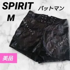 ✨美品✨SPIRIT【М】BATMAN バットマン　黒　レザーショートパンツ 革