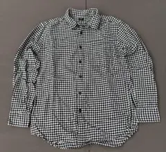 カ*ロ様 ユニクロ フランネルチェックシャツ 長袖 ギンガムチェック 黒 白 L