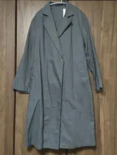 新品　未使用　ユニクロ　UNIQLO　リネンコットン　コート 　ブルーグレー　M