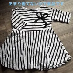 BeBe 白黒ストライプ 半袖ワンピース 06