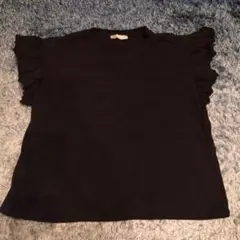 ZARA フリルスリーブ Tシャツ ブラックのサムネイル
