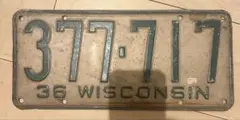 1936年 MISSOURI 実物 ヴィンテージ ナンバープレート 戦前 当時物 1936年 MISSOURI 実物 ヴィンテージ ナンバープレート 戦前 当時物