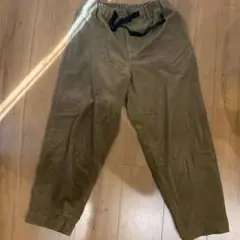 茶 コーデュロイワイドパンツ S