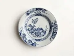 骨董　アンティーク　青花　染付　中国古陶磁　中国骨董　染付皿　花文様皿