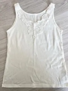 Discoat レース装飾 ホワイトキャミソール