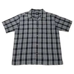 DOCKERS 90s〜00s インド綿 チェック 半袖オープンカラーシャツ Lのサムネイル