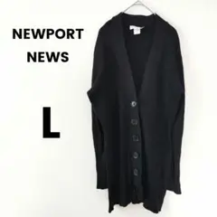 NEWPORT NEWS ブラック カーディガン L　リブ