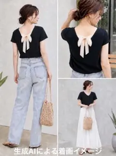バックリボン　Tシャツ　GRLのサムネイル