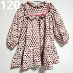 【最終値下げ】韓国チェリー柄長袖ワンピース 120cmさくらんぼ