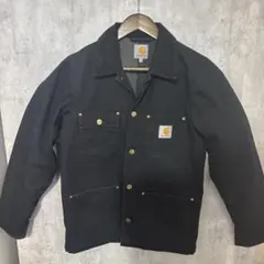 80s usa製 carharttカーハートミシガンチョアコートフェードブラック ビッグサイズ 80年代 USA製 Carhartt カーハート リブカスタム