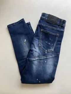 【美品】ストレッチ RETRO ENGINE Lサイズ デニムパンツ ペンキ