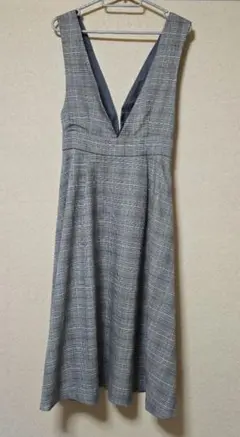 コルザ チェック柄 ジャンパースカート グレー L ハニーズ