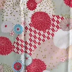 矢絣花柄 和柄シーチング生地 生地幅110cm×110cm