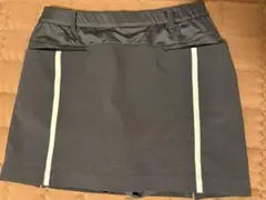 BLACK & WH ITE 黒ストレッチスカートＭサイズ ポケット付き