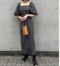 FRAY I.D ロングタイトレースコンビワンピース