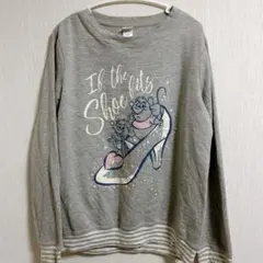 Disneyディズニー シンデレラ ガス長袖トレーナーグレー 【L】