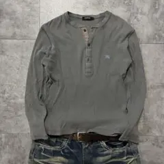 00s archive grunge henley gray tee y2kのサムネイル